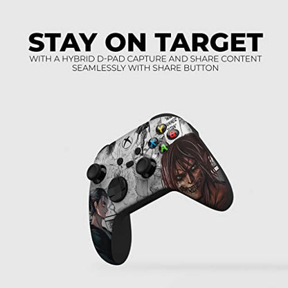 Attackk On Titan Custom X-box Controller Wireless compatible with X-box One/X-box Series X/S by DreamController | Proudly Customized in USA with Permanent HYDRO-DIP Printing(NOT JUST A SKIN) (MODDED) - color: Attack On Titan, size: Modded - Front Print On