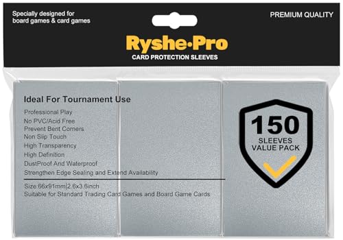 Premium Card Sleeves, 150 Sleeves 2.6''x3.6''(66x91mm) Compatible with Standard Sized Trading Card, Fit for MTG PTCG Game Card, Baseball Card, Sport Card (Silvery) - color: Silvery, size: 150 Matte Sleeves