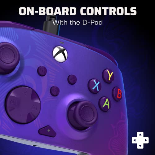PDP Rematch Enhanced Wired Gaming Controller for Xbox Series X|S & Xbox One | Licensed for Xbox & PC, 2 Mappable Back Buttons, Adjustable Triggers, Audio Controls, Companion App, Gamepad, Purple Fade - color: Purple Fade, style: Controller