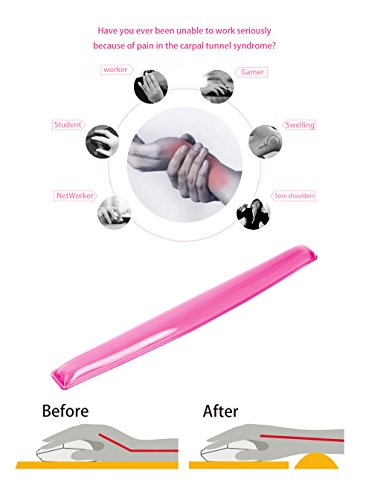 Gel Keyboard & Mouse Wrist Rest Set - Keyboard Wrist Rest Pad & Mouse Support for Office Gaming Pad Computer Laptop Ergonomic Comfortable Pain Relief-Pink Pad Set - color: Pink Pad Set