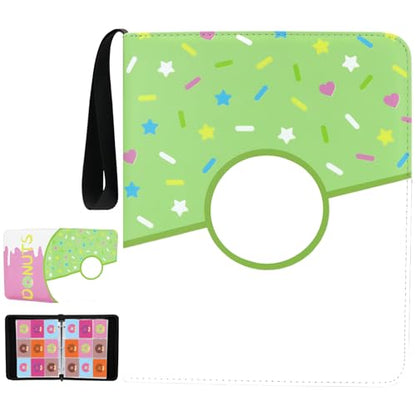 9 Pocket Card Binder 900 Card Holder Album, Green Donut Trading Cards Holder Zipper Binder for Girl Teen Collection (Green Donut, 900 Pocket) - color: Green Donut, size: 900 Pocket