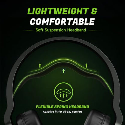 Acer Wireless Gaming Headset for PS5, PC, PS4, Switch, Mac & Laptop, Tri-Mode 2.4GHz Wireless/Bluetooth 5.4/3.5mm Wired, Suspension Headband, 50mm Dynamic Drivers, Detachable ENC Mic, Black