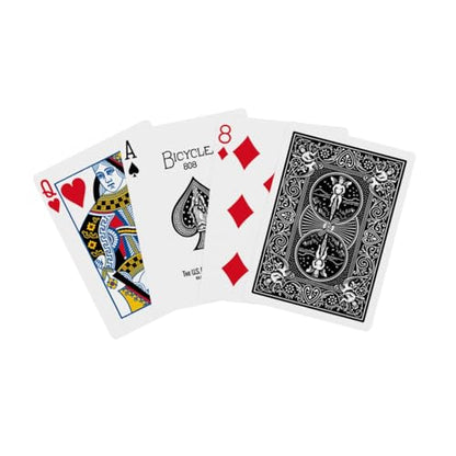 Bicycle Black Playing Cards Standard Index Poker Size Classic Deck | Sleek black Rider Back design, Air Cushion Finish, Made in USA, For poker rummy euchre canasta and pinochle