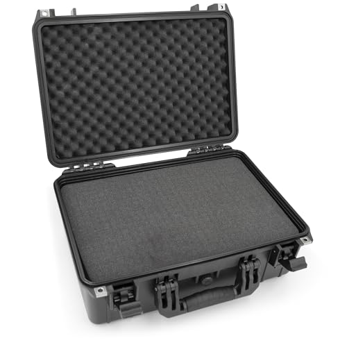 CASEMATIX 18" Waterproof Hard Case with Customizable Foam for Portable Electronics, Tools and Accessories - Hard Shell Plastic Case with Pre-Diced Travel Case Foam Interior - size: 18"