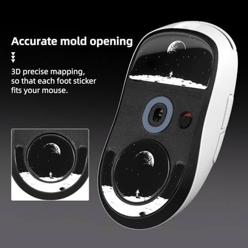 immoenuc Tempered Glass Mouse Skates for Logitech G PRO X Superlight 2C Gaming Mouse, 2.5D Polished Edge Smooth Durable Mouse Feet Replacement (Earth Pattern) - color: Earth Pattern