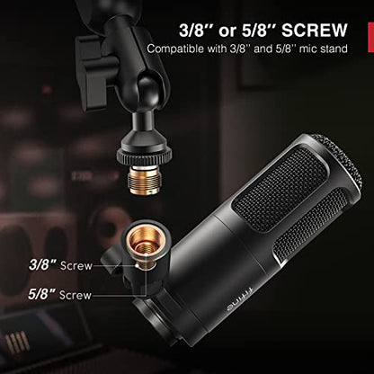 FIFINE K669D XLR Dynamic Microphone Metal for Vocal, Recording | Studio Metal Mic for Podcasting, Cardioid Pattern, Streaming Voice-Over Dubbing Video with Audio Mixer/Audio Interface