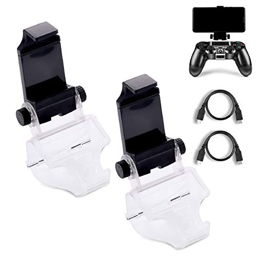 Yizerel PS4 Controller Phone Clip, PS4 Slim Pro Controller Grip for Android Smart Phone, 180 Degree Gaming Holder Mount Stand Bracket for PlayStation 4 Game Controller 6 in Samsung, Pixel, OnePlus