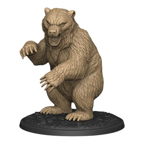 Unpainted DND Bear 1 Miniature Figurine, Tabletop Gaming Collectible, Fantasy World, Ideal Gift for Dungeon Masters and Collectors and Collectors - Designed by Medusa Minis