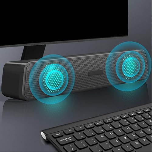 Wired Computer Speakers for Desktop Soundbar for Tv Pc Laptop Gaming Speakers Built-in Subwoofer, RGB Lighting, USB Speaker Sound Bar for Pc Computer Sound Bars for Smart Tv