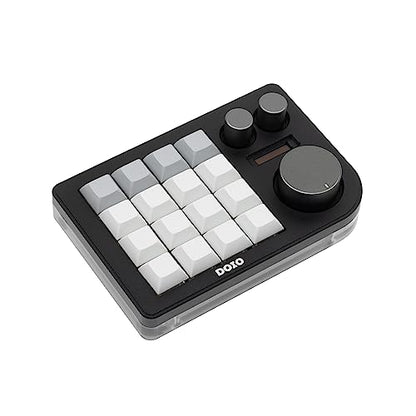 KEEBMONKEY Megalodon Triple Knob Macro Pad Programmable Designer Mini Keyboard 16 Keys (Black) - color: Black