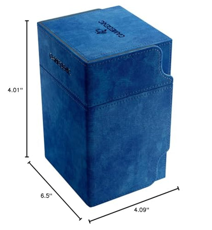 Watchtower 100+ XL Convertible Deck Box | Double-Sleeved Card Storage | Card Game Protector | Nexofyber Surface | Holds Up to 100 Cards | Blue Color | Made by Gamegenic (GGS20104ML) - color: Blue