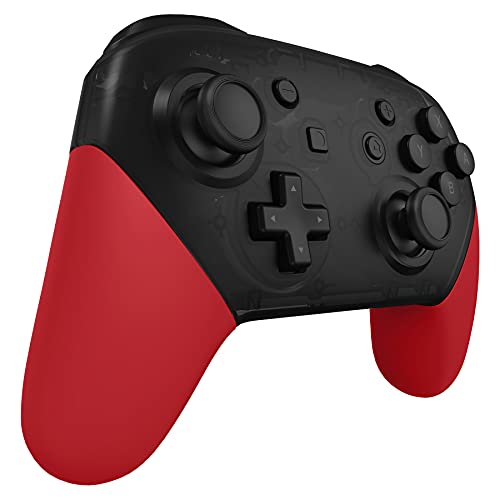 eXtremeRate Passion Red Replacement Handle Grips for Nintendo Switch Pro Controller, Soft Touch DIY Hand Grip Shell for Nintendo Switch Pro - Controller NOT Included - color: Passion Red