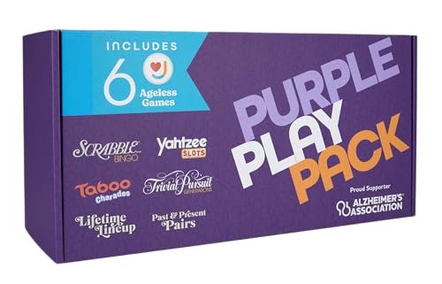 Ageless Games Purple Play Pack – Limited Edition Board Game Bundle for Seniors & Family - Alzheimer's Association Charity Games for Memory Care & Multigenerational Fun - style: Purple Play Pack