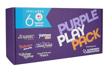 Ageless Games Purple Play Pack – Limited Edition Board Game Bundle for Seniors & Family - Alzheimer's Association Charity Games for Memory Care & Multigenerational Fun - style: Purple Play Pack