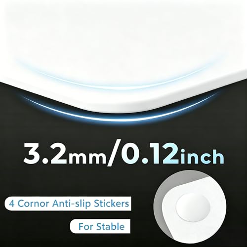 Glass Gaming Mouse Pad,White Hard Surface Gaming Mousepad,17.7‘’X15.7'' Tempered Glass Desk Mat,Ultra-Smooth Large Square Desk Mat,Improved Precision and Speed for Esports FPS Players - color: White