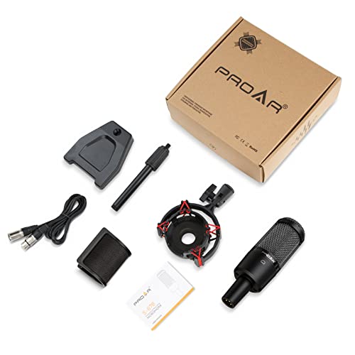 XLR Podcast Microphone Professional Cardioid Condenser Microphone for PC Computer Studio XLR Mic Kit for Recording/Podcasting/Streaming/Voice Over/ASMR/Home Studio/YouTube with Desktop Stand | 48V power required.XLR podcast mic for vocals, voiceovers and