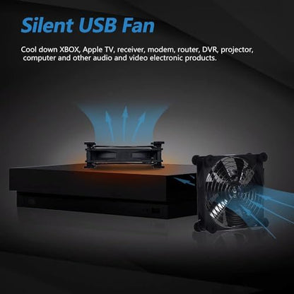 Quiet 140mm USB 5V Portable Cooling Fan for Flat Panel TV Receiver Router DVR PlayStation Xbox Computer Cabinet Cooler - size: Usb 140mm Fan