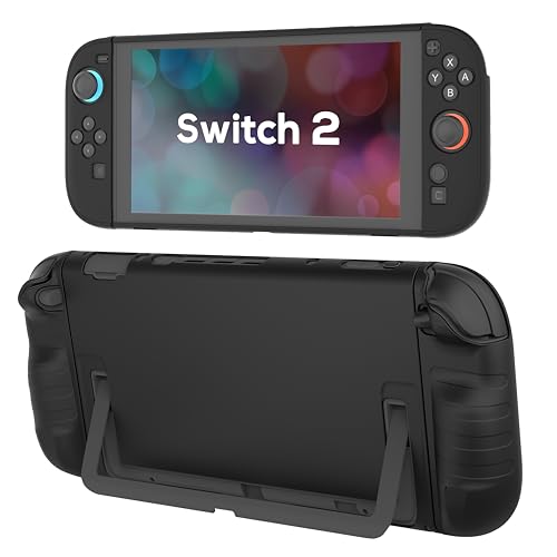 TIKOdirect Protective Case for Switch 2, Hard PC Slim Dockable Cover Case Designed for Switch 2 2025, Game Console and Joy Con Controllers, Black - color: Black
