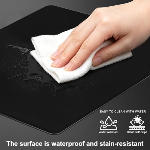 Glass Mousepad, Hard Surface Gaming Mouse Pads, Mousepad Gaming, Glasspad | Glass Pad, Professional Esport Tempered Glass Mouse Pad, Hard Mouse Pad for Bed, 11.8"×9.8" computer mat - color: Black