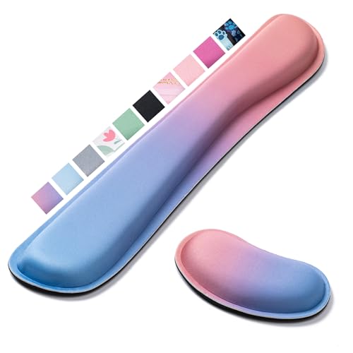 Hoewina Keyboard Wrist Rest,Ergonomic Wrist Rest,Superfine Fabric and Gel Memory Foam Wrist Pad for Computer Keyboard for Easy Typing & Pain Relief, Suitable for Office, Family,Outdoor, Gradient Style - color: Gradient Style