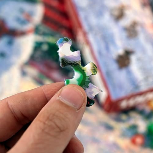 Springbok's Snowy Retreat 1000 Piece Jigsaw Puzzle is a Fun Holiday Image Featuring a Camper Glowing in Holiday Decor - style: Snowy Retreat