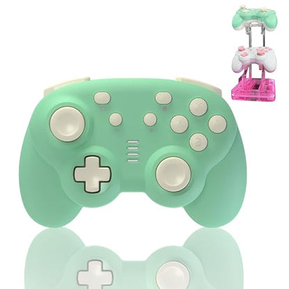 turbX Mate Mini wireless Nintendo switch wireless controller, usb controller for pc - Small Gamepad 6-Axis Gyro Motion Sensor, Joystick (Retro Green) - color: Green