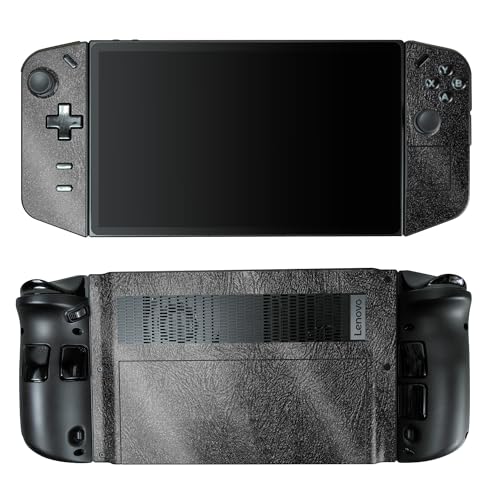 Glossy Glitter Gaming Skin Compatible with Lenovo Legion Go - Black Leather - Premium 3M Vinyl Protective Wrap Decal Cover - Easy to Apply | Crafted in The USA by MightySkins - color: Black Leather, style: Glossy Glitter Finish