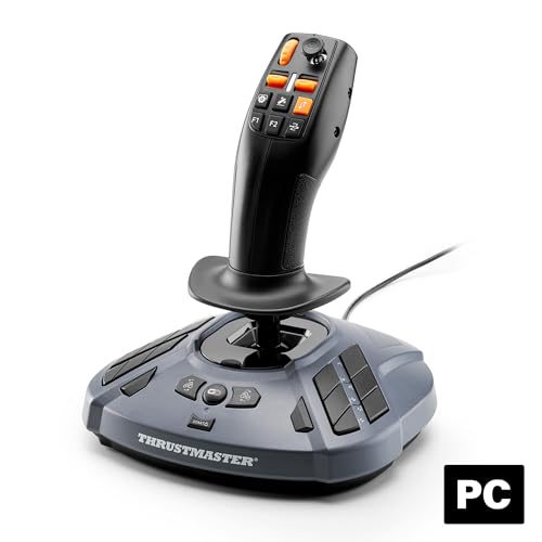 Thrustmaster SimTask FarmStick 3-Axis Farming Simulator Joystick - PC | Plug and play for FS25, 33 programable inputs, thumbwheel, mini-stick, triggers, rocker switches, H.E.A.R.T sensors - style: Farmstick | PC
