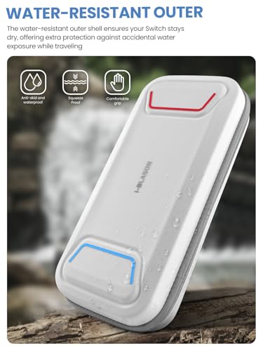 i-Blason Carrying Case for Nintendo Switch 2/Switch 1/OLED, White | Waterproof, Hard Shell, Large Capacity, 12 Game Card Slots - color: White