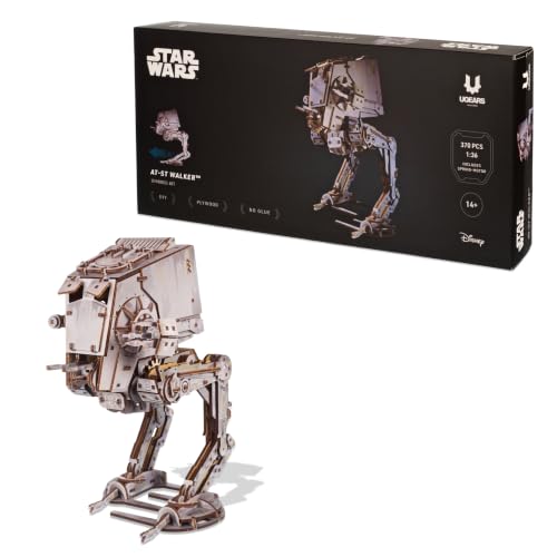 UGEARS Star Wars ™ AT-ST Walker ™ Wooden 3D Puzzles for Adults - DIY Mechanical Star Wars Model Kit, Brain Teaser Puzzles for Adults, 3D Puzzle Hobbies for Men and Women, Model Kits