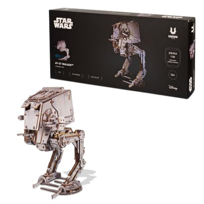 UGEARS Star Wars ™ AT-ST Walker ™ Wooden 3D Puzzles for Adults - DIY Mechanical Star Wars Model Kit, Brain Teaser Puzzles for Adults, 3D Puzzle Hobbies for Men and Women, Model Kits