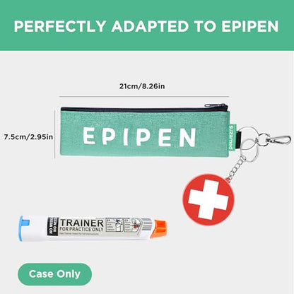 Portable EpiPen Carry Case, Insulated Emergency Medical Bag Maintain Med effectiveness, Fits 1 EpiPen, Asthma Inhaler, Auvi-Q, Allergy Medication, Travel EpiPen Holder for Adults or Kids (Green) - color: Green