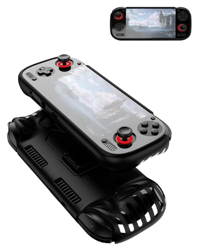 for Ayn Odin 3 6inch TPU Grip Case – Shockproof Non-Slip Full Protective Cover with Kickstand, Anti-Scratch Drop Protection Gaming Console Case (Black - color: Black