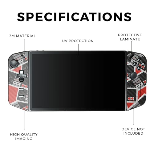 Carbon Fiber Gaming Skin Compatible with Lenovo Legion Go - Retro Controllers 3 - Premium 3M Vinyl Protective Wrap Decal Cover - Easy to Apply | Crafted in The USA by MightySkins - color: Retro Controllers 3, style: Carbon Fiber Textured Finish