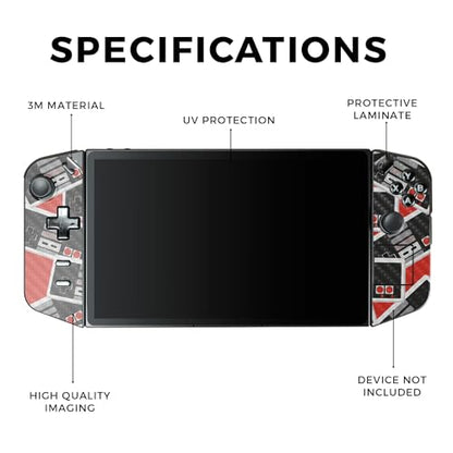 Carbon Fiber Gaming Skin Compatible with Lenovo Legion Go - Retro Controllers 3 - Premium 3M Vinyl Protective Wrap Decal Cover - Easy to Apply | Crafted in The USA by MightySkins - color: Retro Controllers 3, style: Carbon Fiber Textured Finish