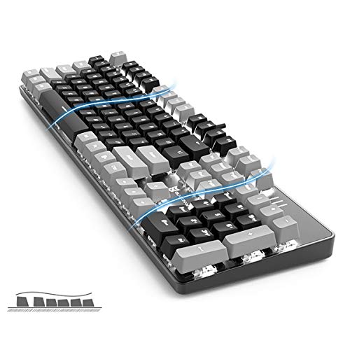 Merdia 104 Keys Full Size Mechanical PC Gaming Keyboard | Hot Swappable LED Backlit Light Up Wired Mechanical Computer Keyboards | Brown Switch US Layout Black & Grey Keycaps Keyboard for Gaming - color: Brown Switch Black & Grey