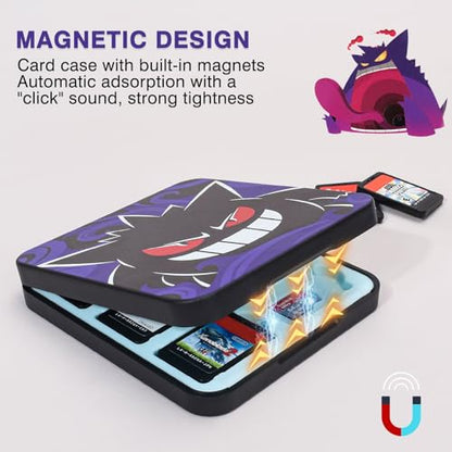 DLseego Cute Game Case for Switch Lite/Switch/Switch OLED, 12 Slots Game Cards Holder and 12 Micro SD Card Slots, Portable Game Card Storage Cartridge Box - color: Black