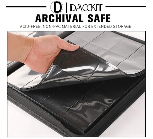 D DACCKIT Card Binder 16 Pocket - Fits 1024 Cards，4X4 Ringless Card Album with Sleeves for Trading Cards & Sports Cards（Model A，Classic White） - color: Classic White