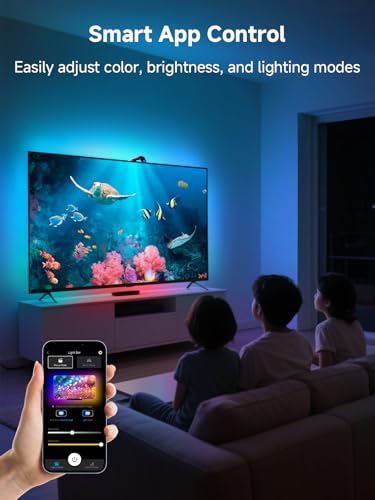 KANTUTOE TV LED Backlight Sync to Screen, 20.34ft LED Lights for 65-100 Inch TVs & PC Monitors, Smart App Control TV Lights that Change with TV, Backlight with Camera, Music Sync Strip Lighting - size: 20.34FT for 65"-100" TV