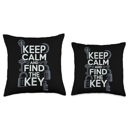 Escape Room Game Lockpicking Puzzle Room Exit Game Throw Pillow - size: 16x16