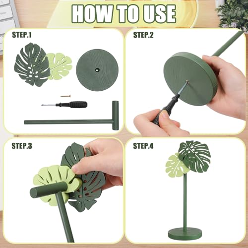 Yookeer Monstera Headphone Stand Cute Headphone Stand Decorative Palm Leaves Wood Desk Decor for Gamer Room Office Desk Gaming Gifts for Girlfriend Office Worker - style: Monstera