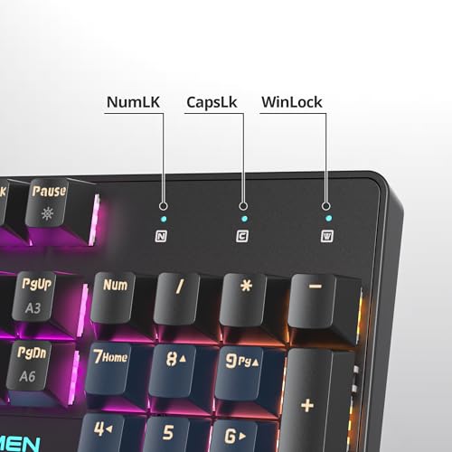 surmen Full Size Creamy Keyboard with Number Pad, 104 Keys RGB Wired Mechanical Gaming Keyboard Backlit with PBT Keycaps Linear Red Switch for Laptop Desktop PC Gamers（104 Blue Samurai） - color: 104 Blue Samurai