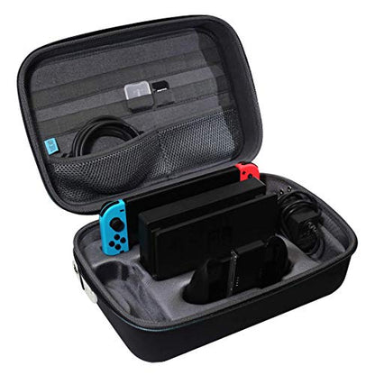 TUDIA EVA Carrying Travel Case Compatible with Nintendo Switch, Fits Nintendo Switch Dock, Console, Pro Controller, Joy Cons, Game Cards, Cables & Accessories - Black - size: Full-Set Case