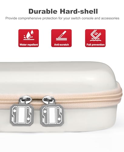 AIfasterfly Switch Carrying Case for Nintendo Switch 2 (2025)/Switch/OLED, Switch Travel Carrying Case Hard Shell Protective for Nintendo Switch 2 Accessories, 20 Game Card Slots - size: Case only-White