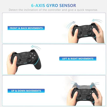 Deepdawn Wireless Switch Controller for Nintendo Switch/Lite/OLED/Switch 2 Pro Controller Wireless Pro Controller with Programmable, Vibration, Wake-up, Turbo, Screenshot