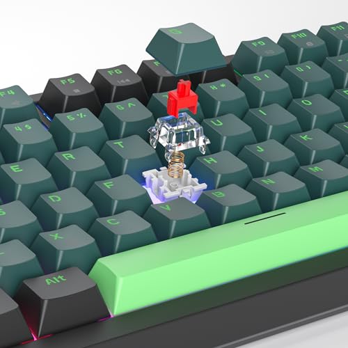 Owpkeenthy 75 Percent Gaming Keyboard Gasket Mounted with Knob | Wired 82 Key Mechanical Keyboard Hot Swappable Linear Red Switch RGB Backlit for PC Laptop (82 Wave) - color: Wave/Red Switch