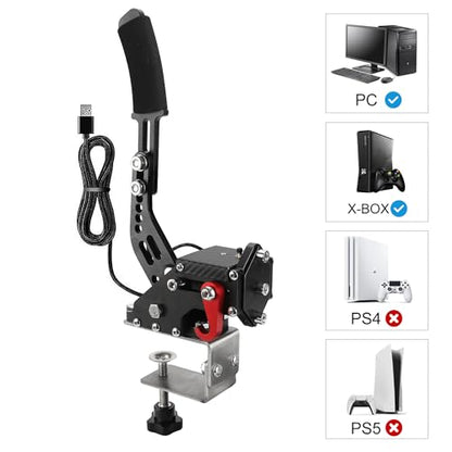 CNSPEED Upgrade 2-in-1 64 Bit USB Handbrake for G920 Compatible with Xbox/Xbox series S/Xbox series X + PC Computer System for Simulated Racing Games with Non-Contact Plus Hall Sensor - color: BLACK