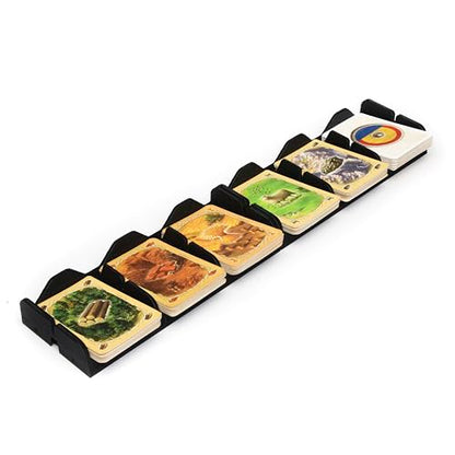 Card Holding Organizer for Catan Game, 6 Stacks of Cards, 3x15 inches, Non-Slip tabs, Made in The USA