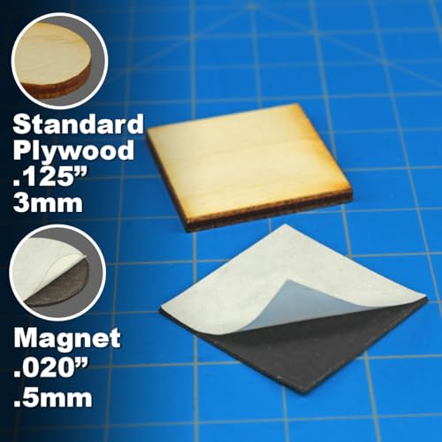 LITKO 30mm Square Ready-Base Kit | Compatible w/Old World | Base + Magnet | Twenty 3mm plywood bases + magnets | Magnetize minis for storage & steel trays | Infantry - style: 30mm Square