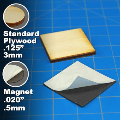 LITKO 30mm Square Ready-Base Kit | Compatible w/Old World | Base + Magnet | Twenty 3mm plywood bases + magnets | Magnetize minis for storage & steel trays | Infantry - style: 30mm Square